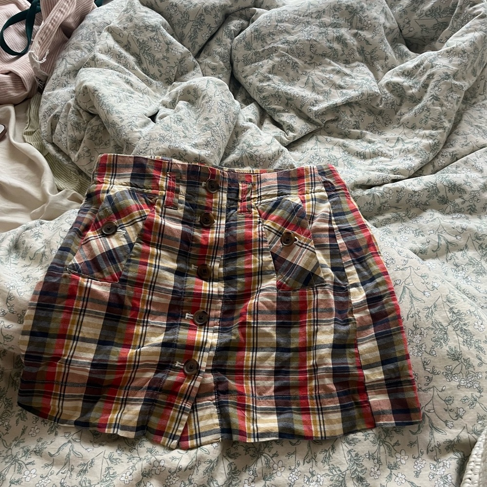 j crew plaid mini skirt